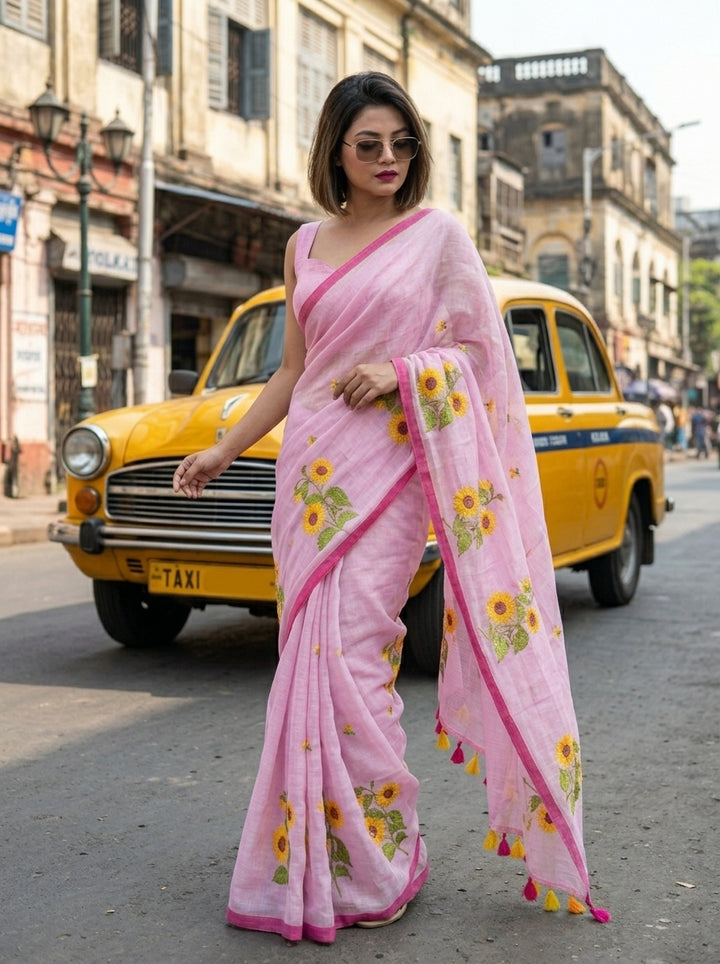 Sunflower Kiran Mul Cotton Saree