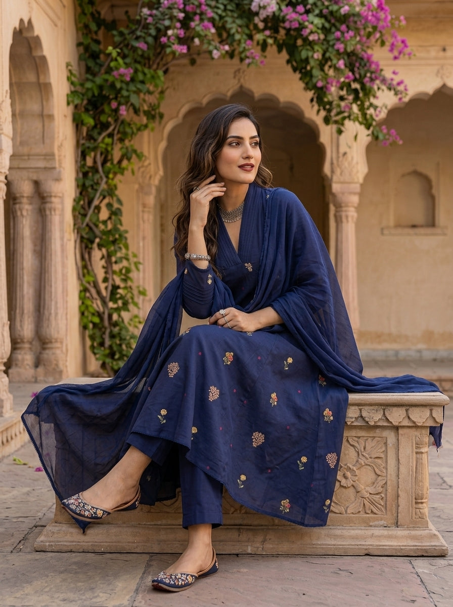 Orchid Glory Designer Cotton Kurti Set