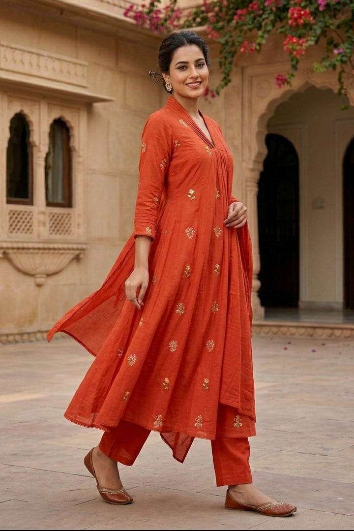 Orchid Glory Designer Cotton Kurti Set