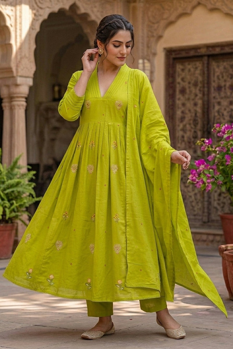 Orchid Glory Designer Cotton Kurti Set
