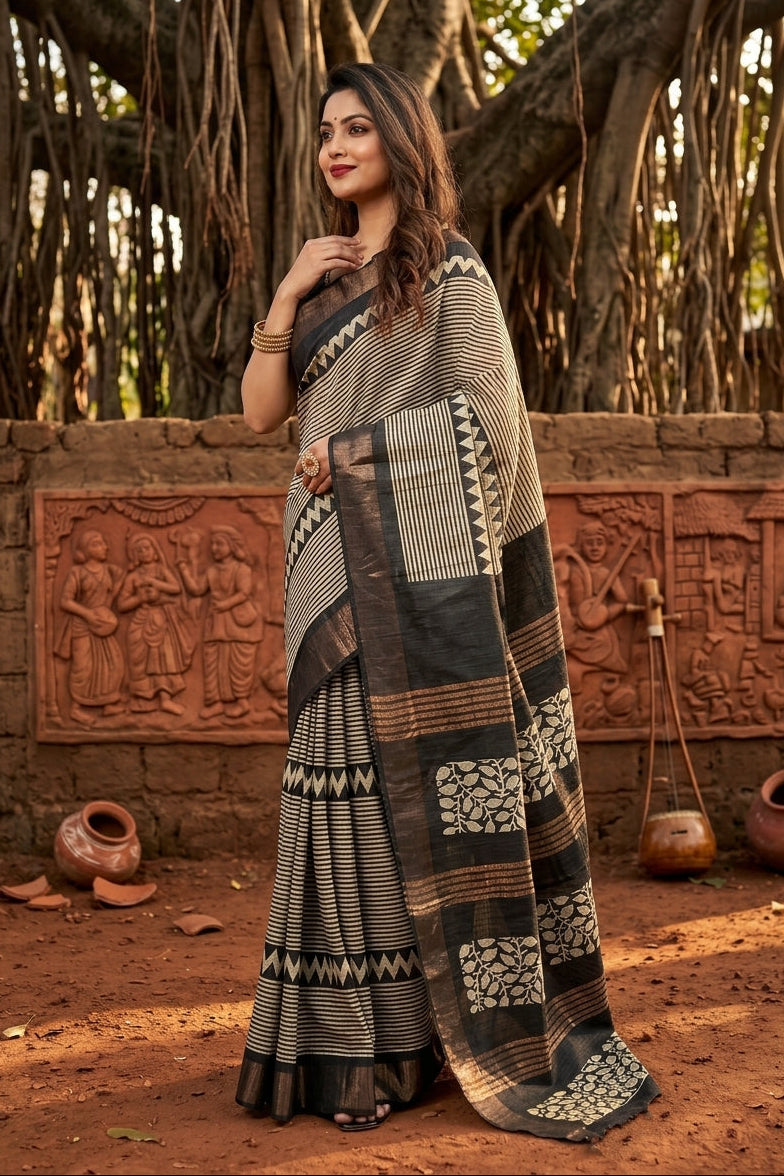 Aura of Gold Ghicha Tussar Silk Saree