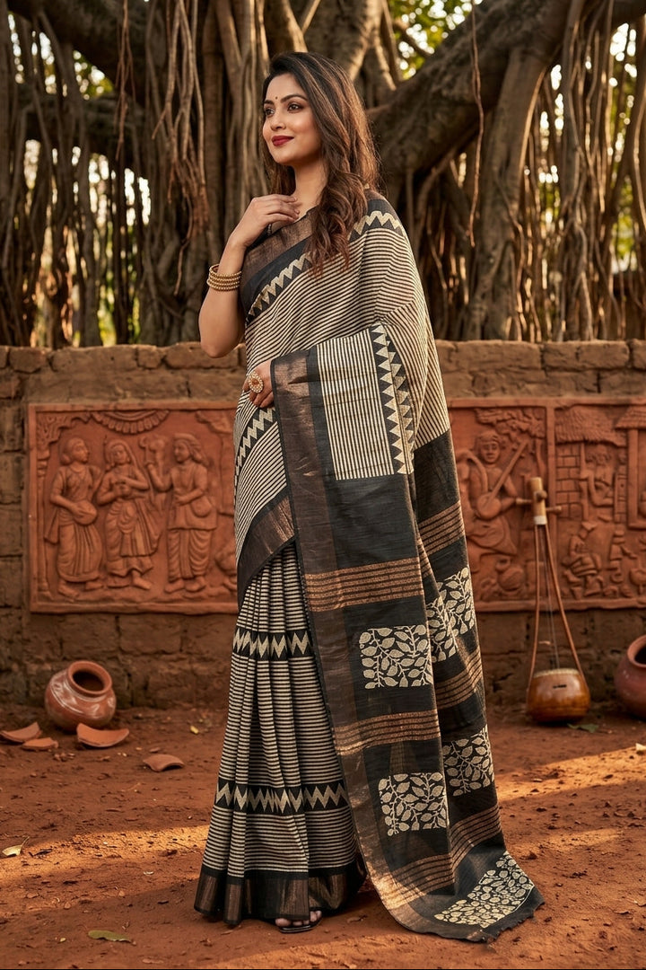 Aura of Gold Ghicha Tussar Silk Saree