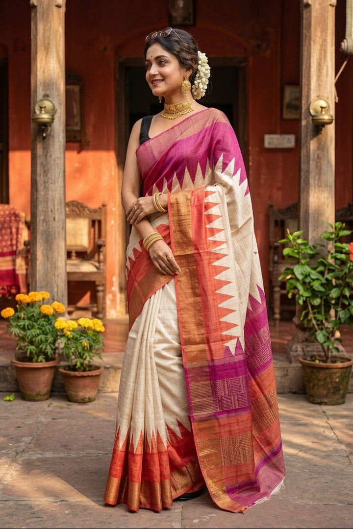 Aura of Gold Ghicha Tussar Silk Saree