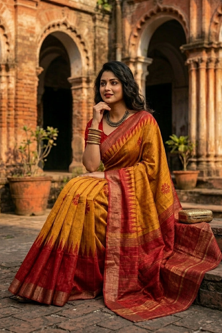 Aura of Gold Ghicha Tussar Silk Saree