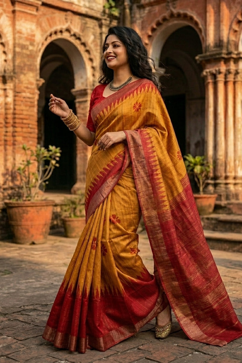 Aura of Gold Ghicha Tussar Silk Saree