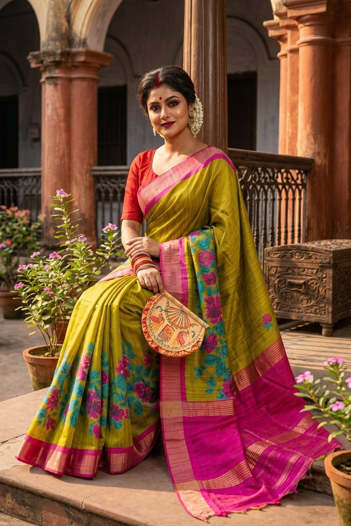 Aura of Gold Ghicha Tussar Silk Saree
