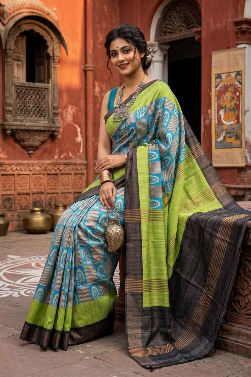 Aura of Gold Ghicha Tussar Silk Saree