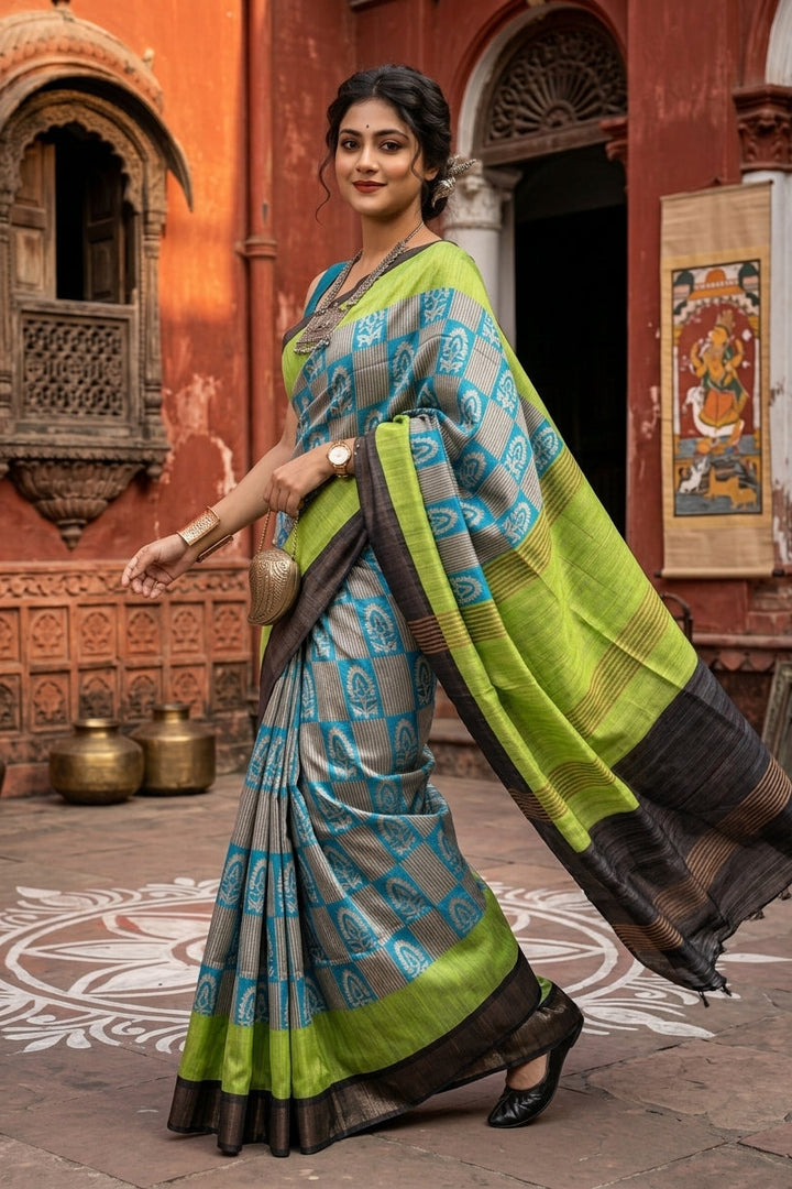 Aura of Gold Ghicha Tussar Silk Saree
