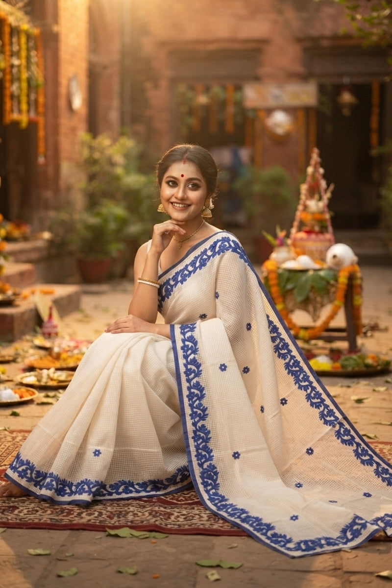 Hridoy rekha Kota Applique Saree