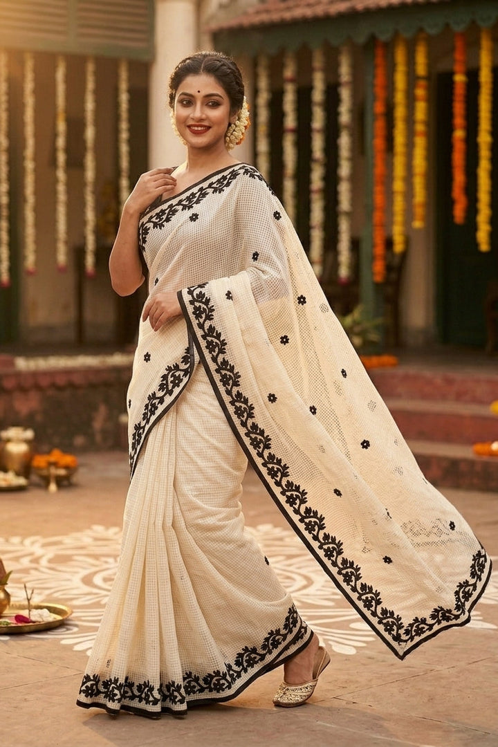 Hridoy rekha Kota Applique Saree