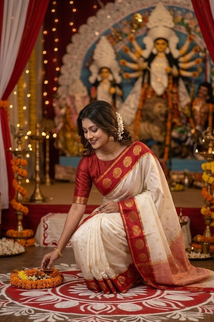 Fresh Realm Satin Silk Banarasi Saree
