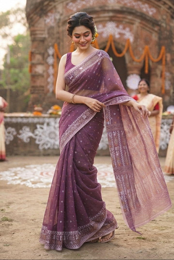Moonloom Bengal Jamdani Saree