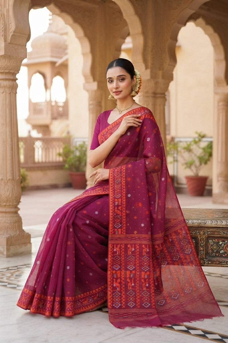Moonloom Bengal Jamdani Saree
