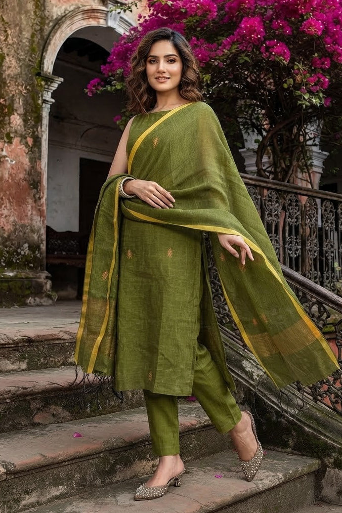 Chasing Sunshine Linen Kurti Set