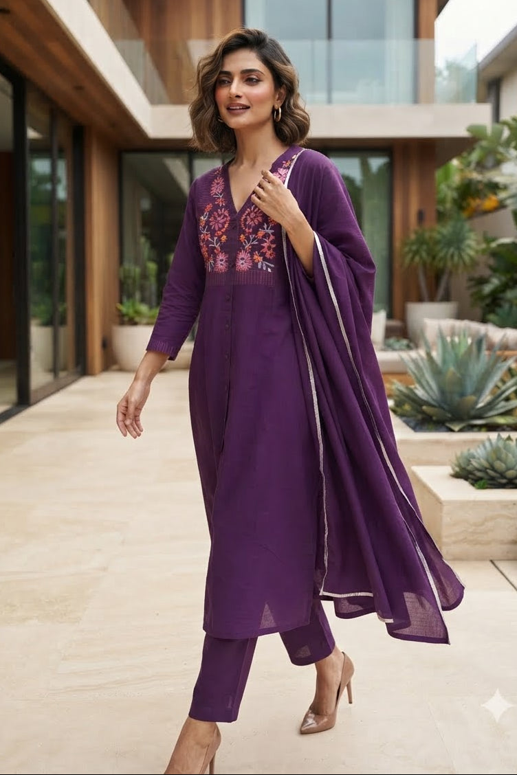 Morning Dew Cotton Kurti set
