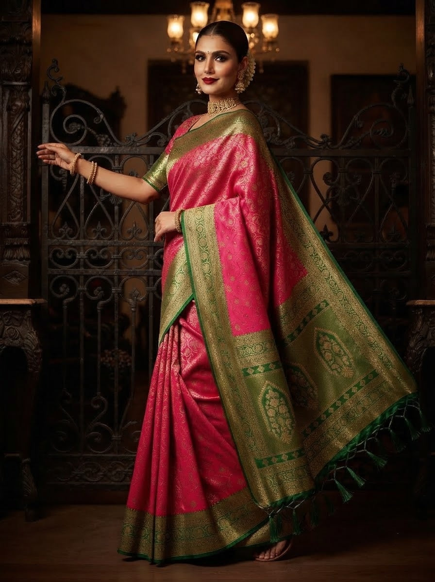 Aurelia Royale Crepe Khaddi Silk Saree