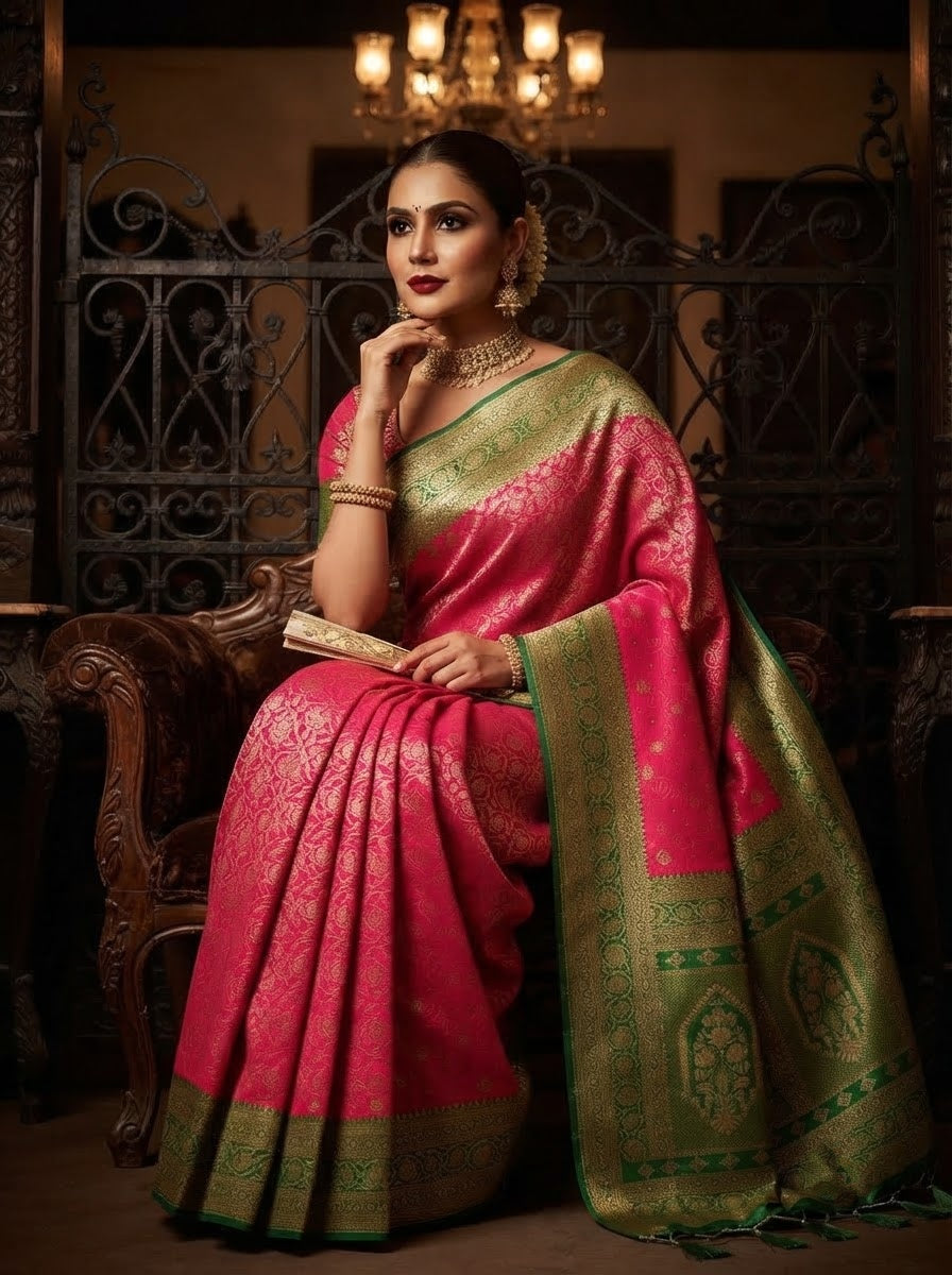 Aurelia Royale Crepe Khaddi Silk Saree