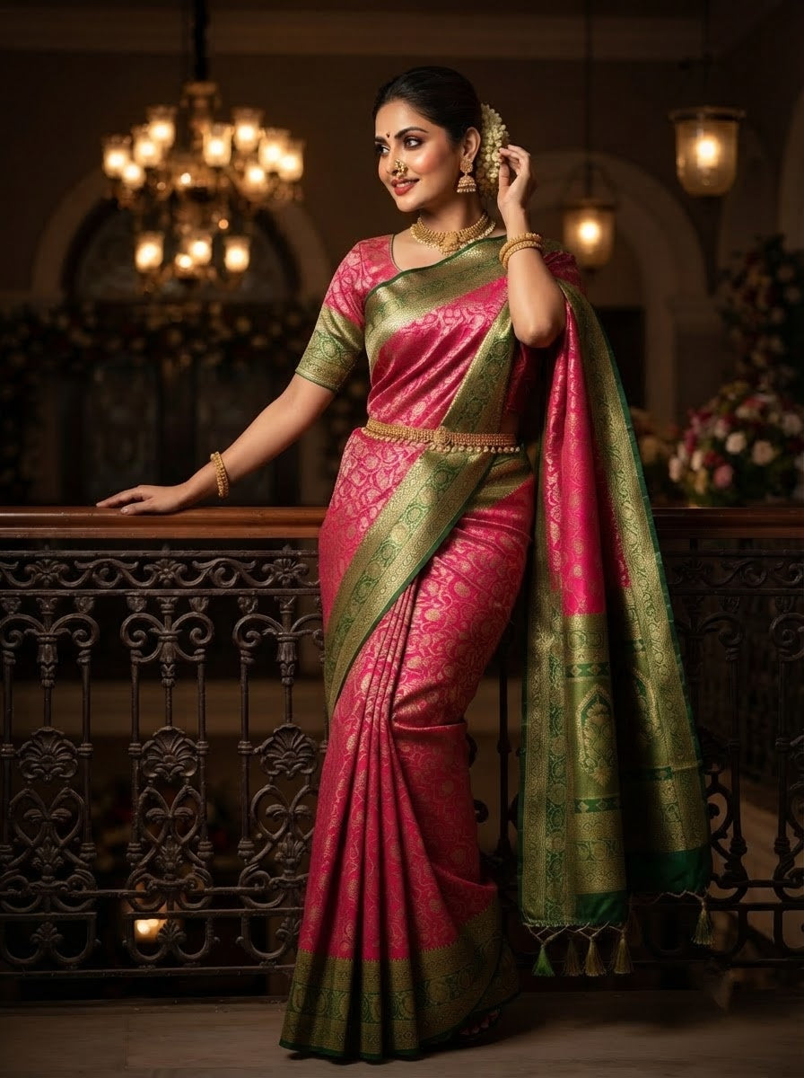 Aurelia Royale Crepe Khaddi Silk Saree