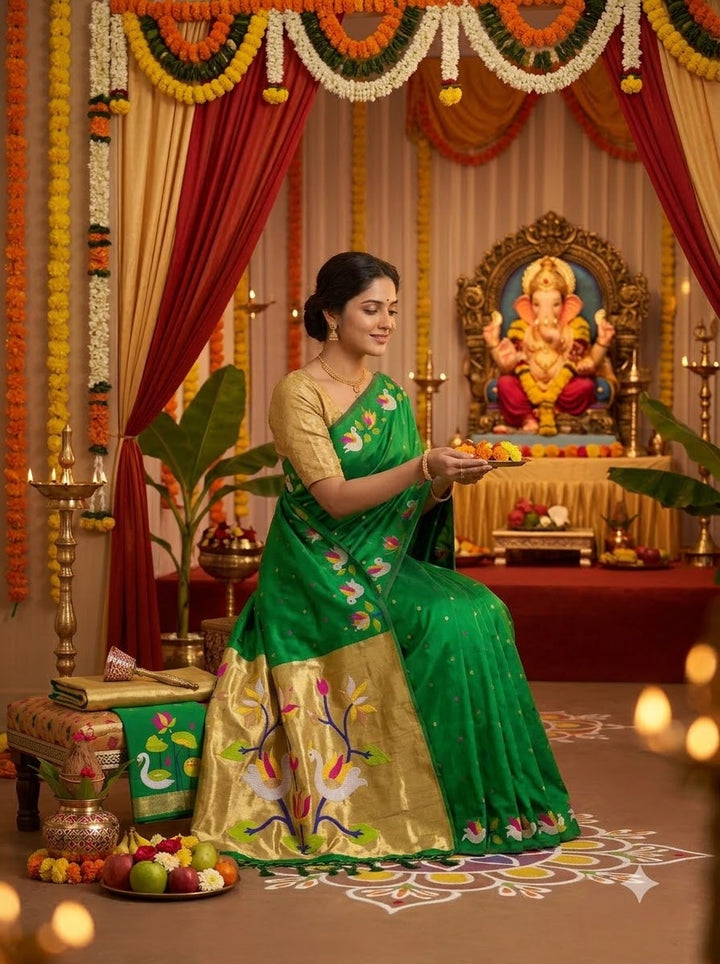 Meherika Khadi Silk Saree With Minakari Zari Border & Designer Zari Pallu