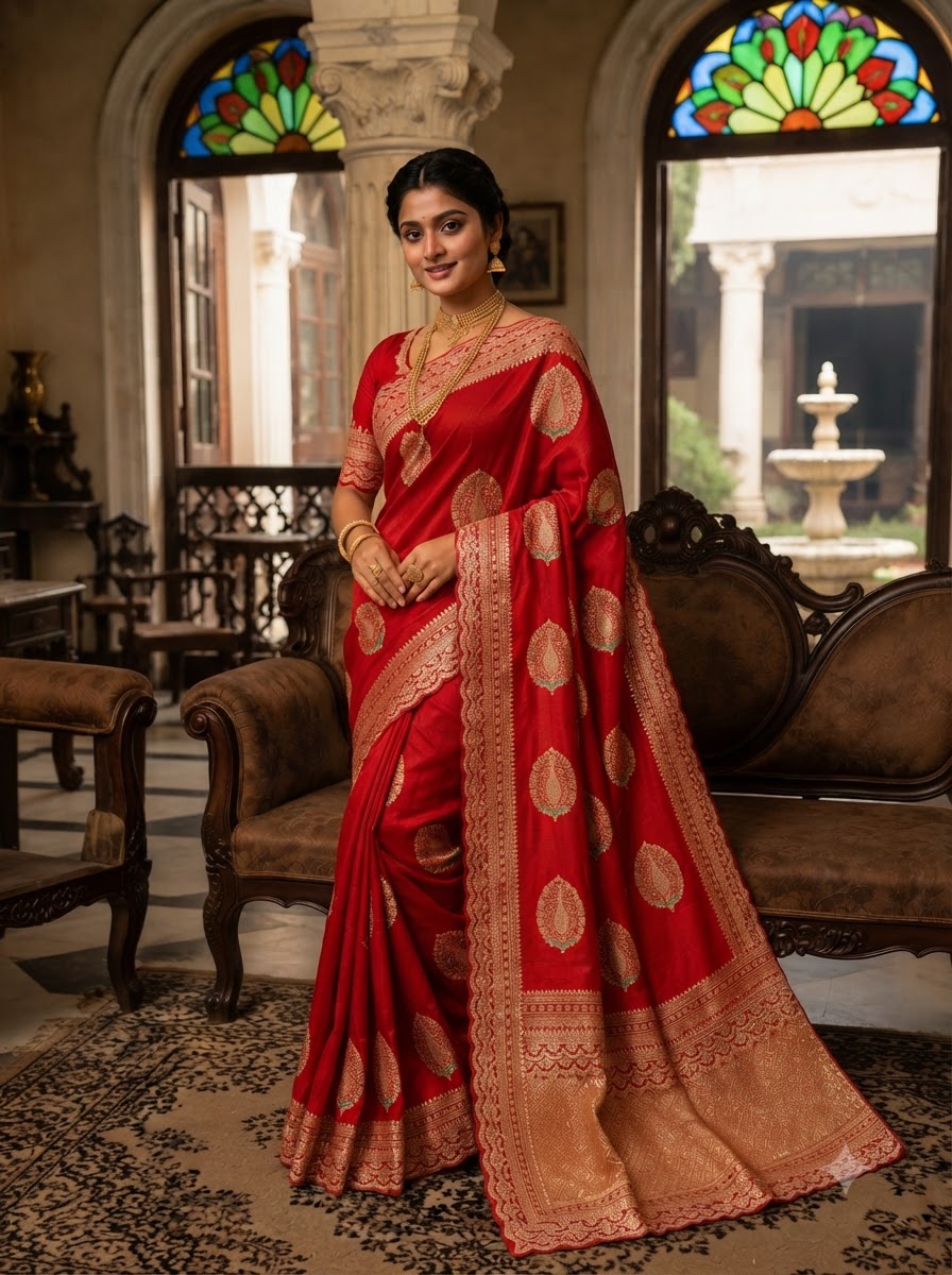Sophisticated Elegance – Premium Dola Silk (Blended) Saree