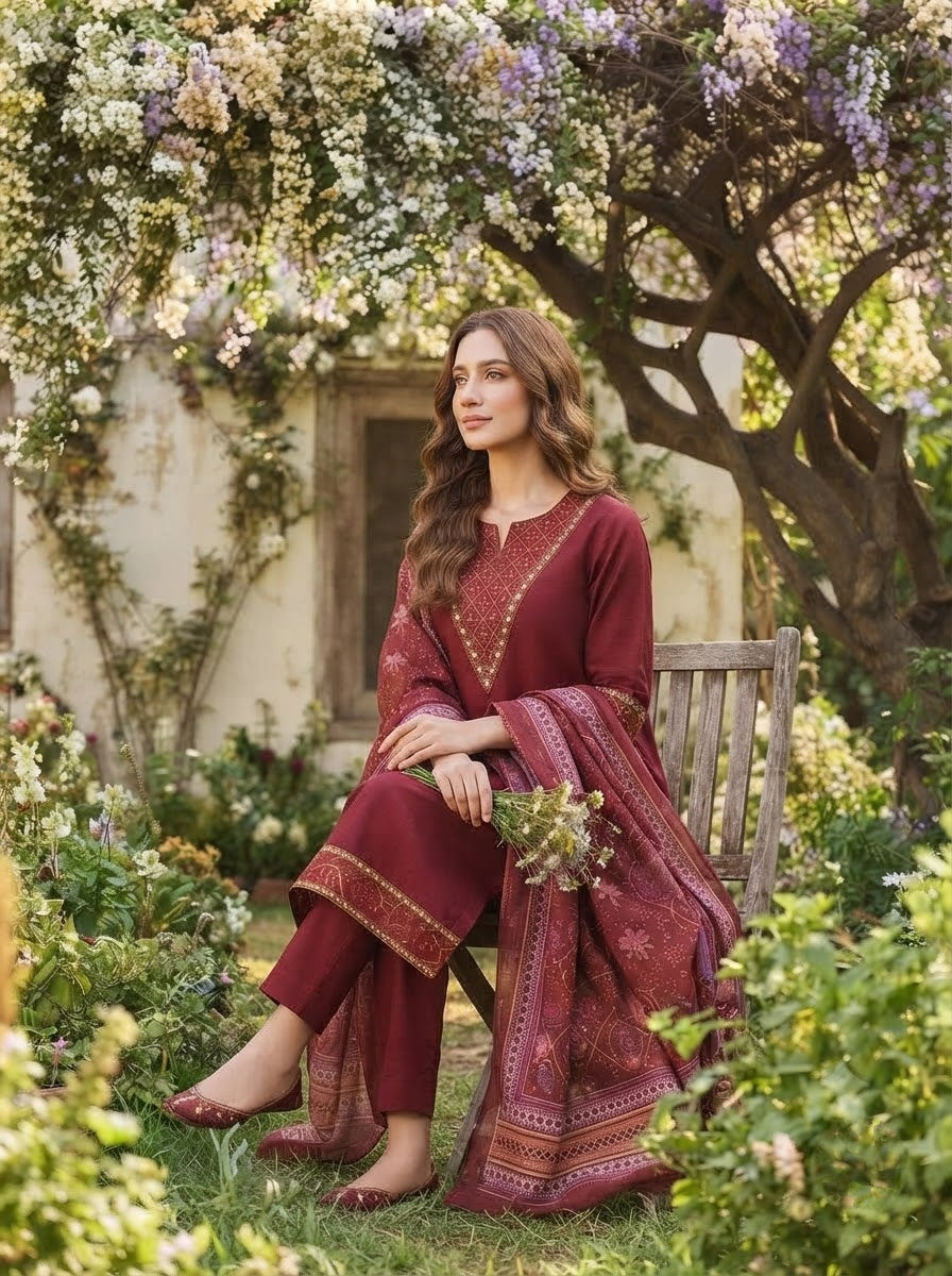 Set to Shine-Premium Cotton Kurti Set with Dupatta