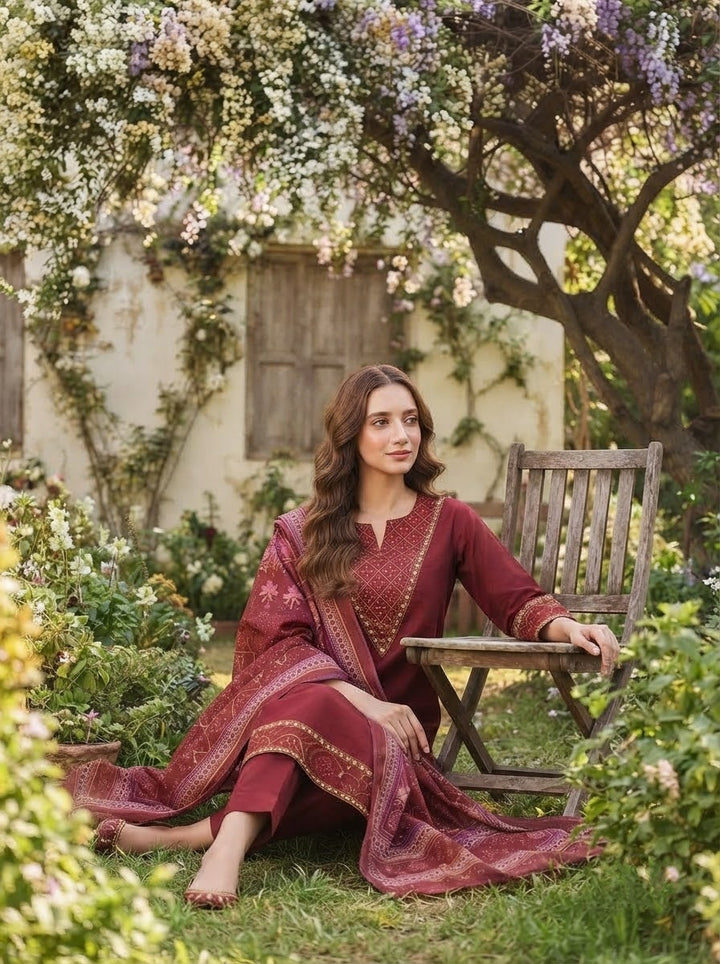 Set to Shine-Premium Cotton Kurti Set with Dupatta