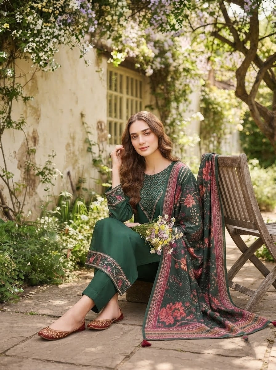 Set to Shine-Premium Cotton Kurti Set with Dupatta