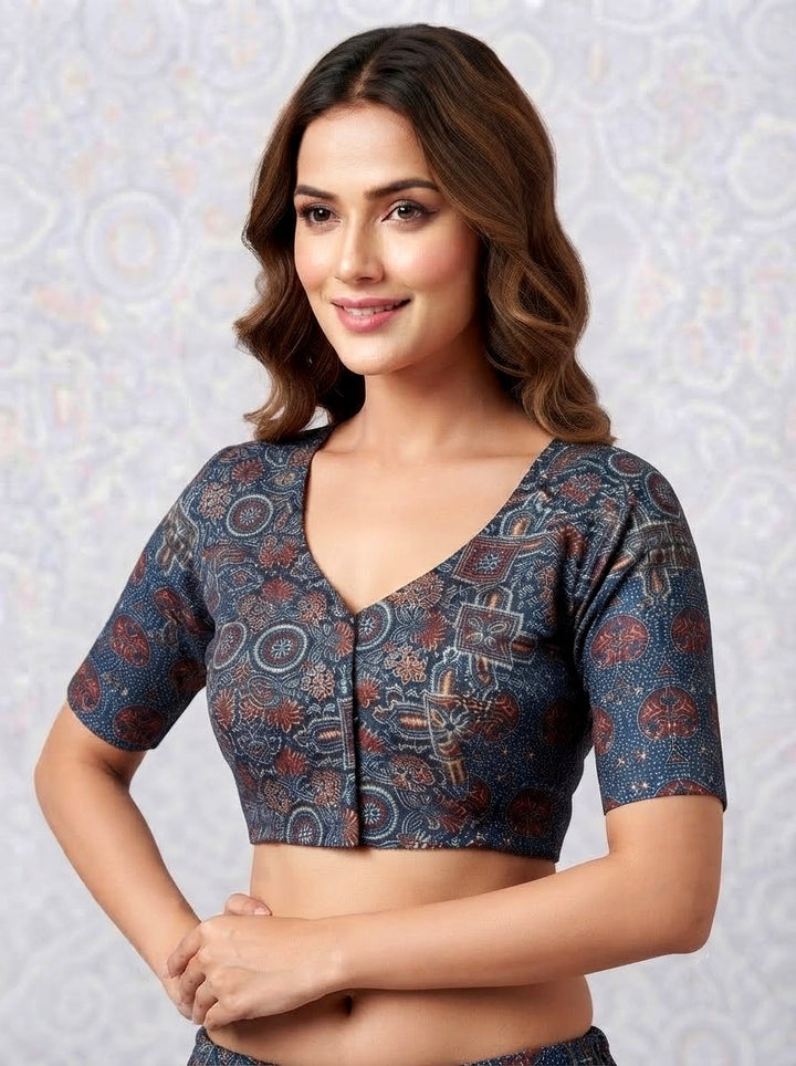 Midnight Artistry - Modal Silk Blouse