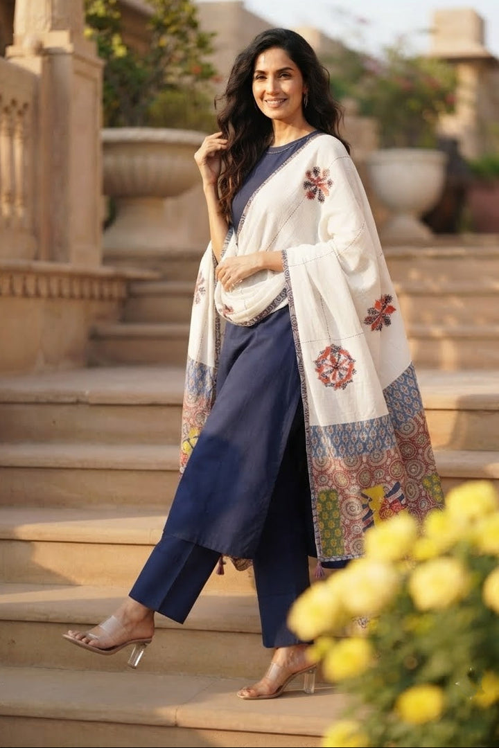 Soft Bloom 3 Pcs Kurti Set