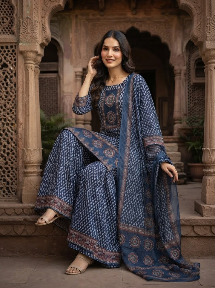 Floral Fable Cotton Kurti Set
