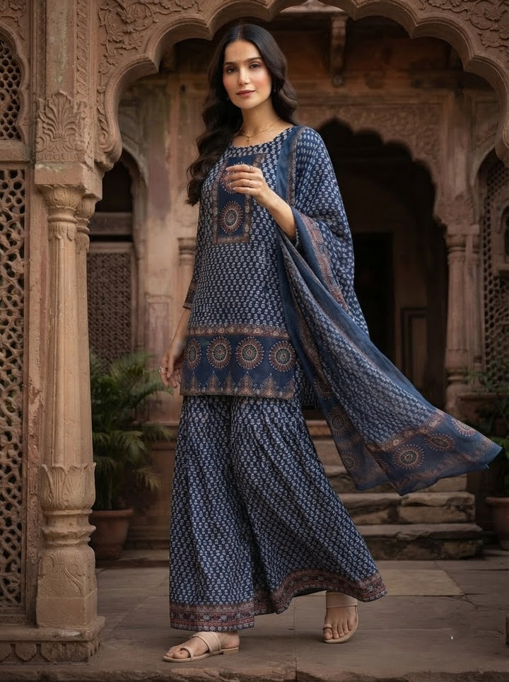 Floral Fable Cotton Kurti Set