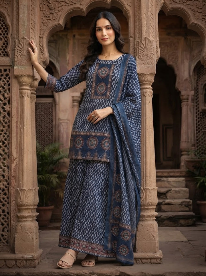 Floral Fable Cotton Kurti Set