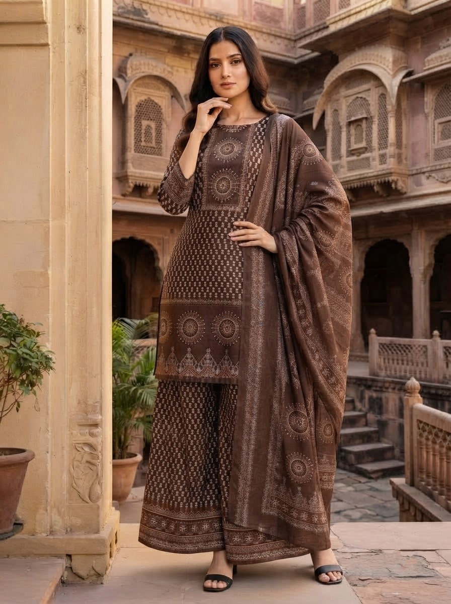 Floral Fable Cotton Kurti Set