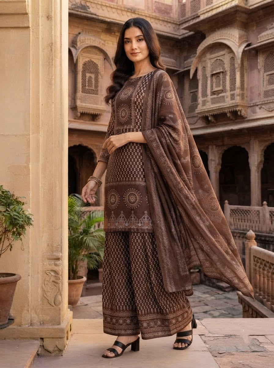 Floral Fable Cotton Kurti Set