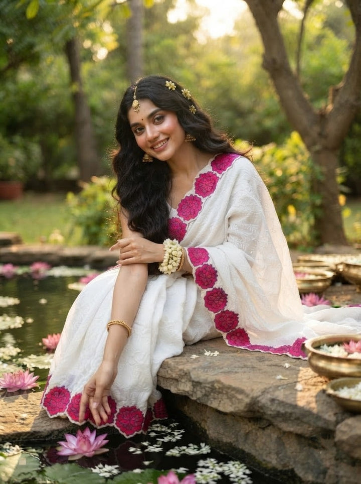 Lotus Whisper Crush Silk Saree