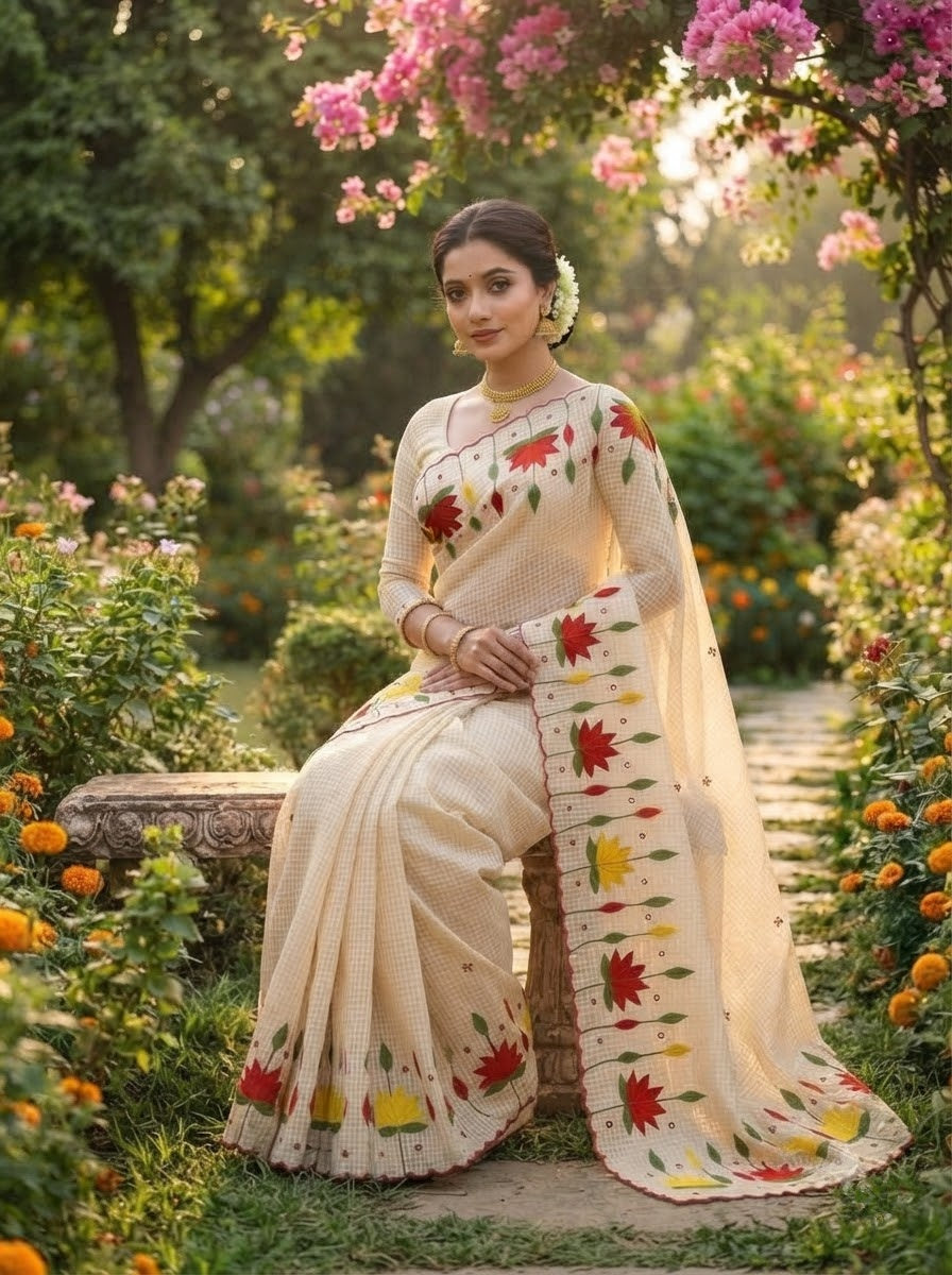 Padyo Pata Kota Applique Saree
