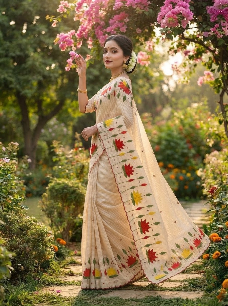 Padyo Pata Kota Applique Saree