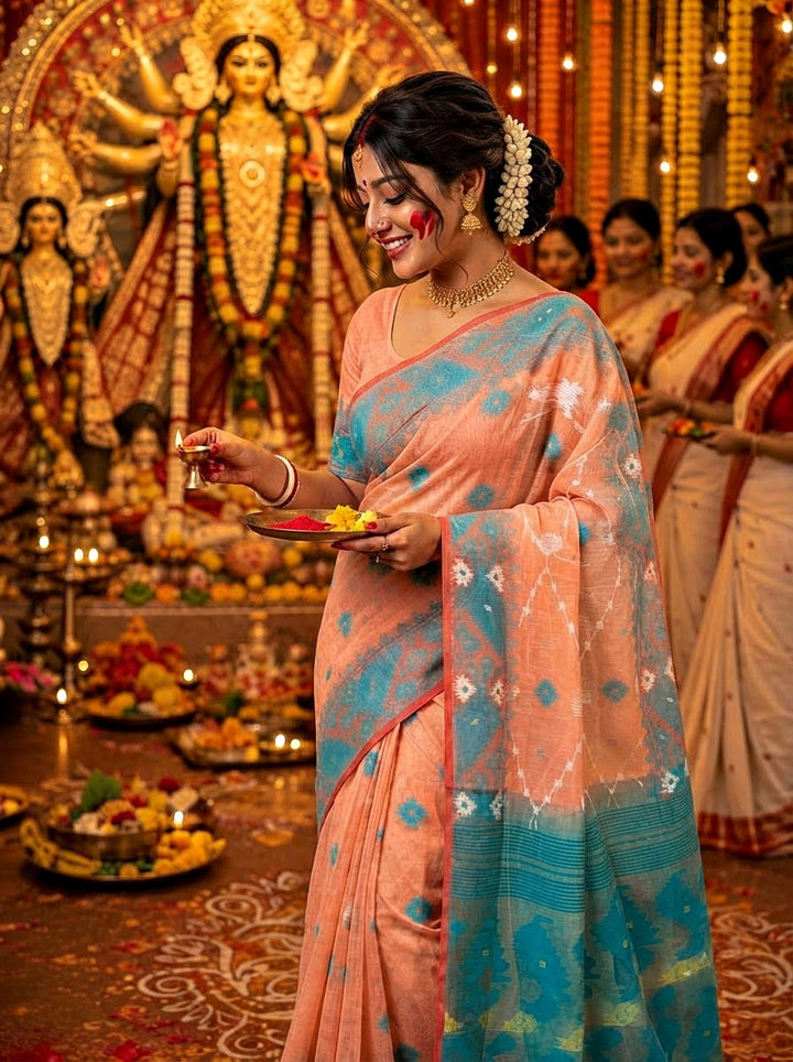 Kumudini | Karat Dhakai Jamdani Saree