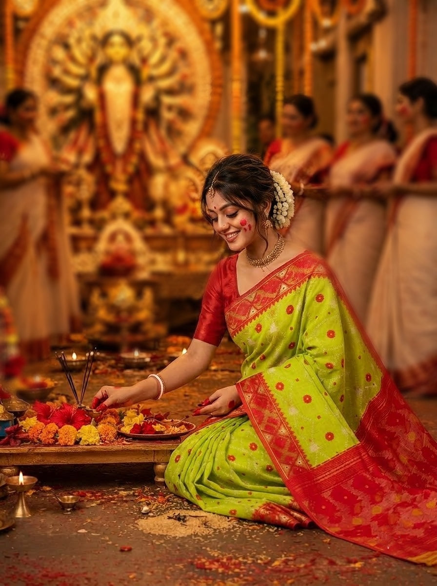 Kumudini | Karat Dhakai Jamdani Saree