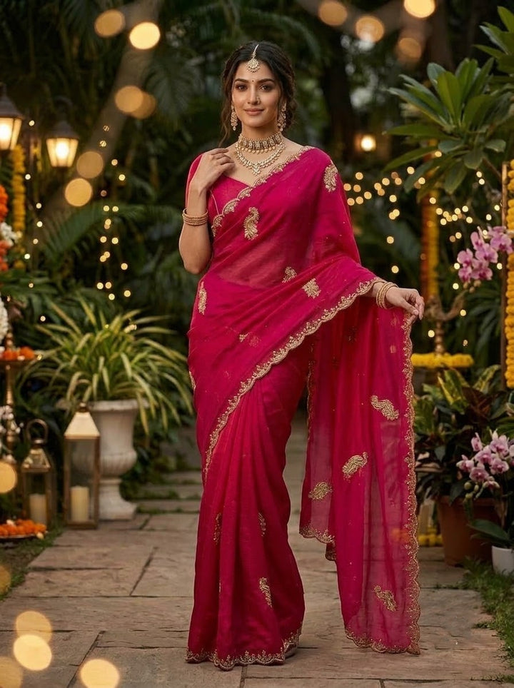 Elowen Glow  Rangoli Crush Silk Saree