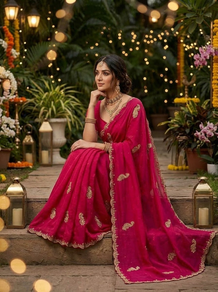 Elowen Glow  Rangoli Crush Silk Saree