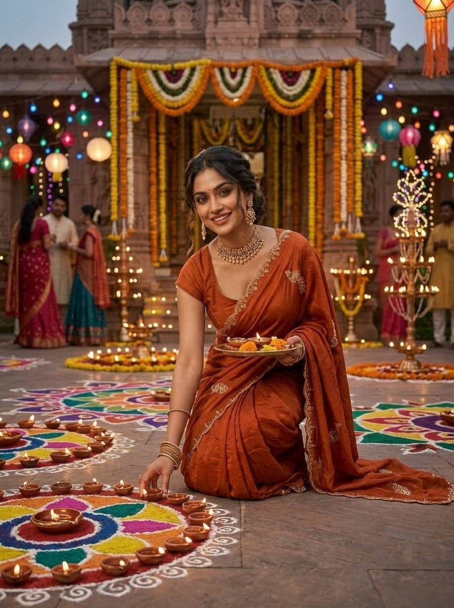 Elowen Glow  Rangoli Crush Silk Saree