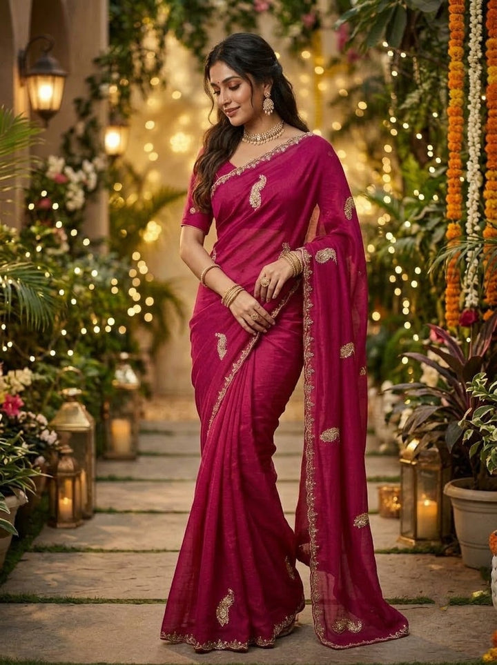 Elowen Glow  Rangoli Crush Silk Saree