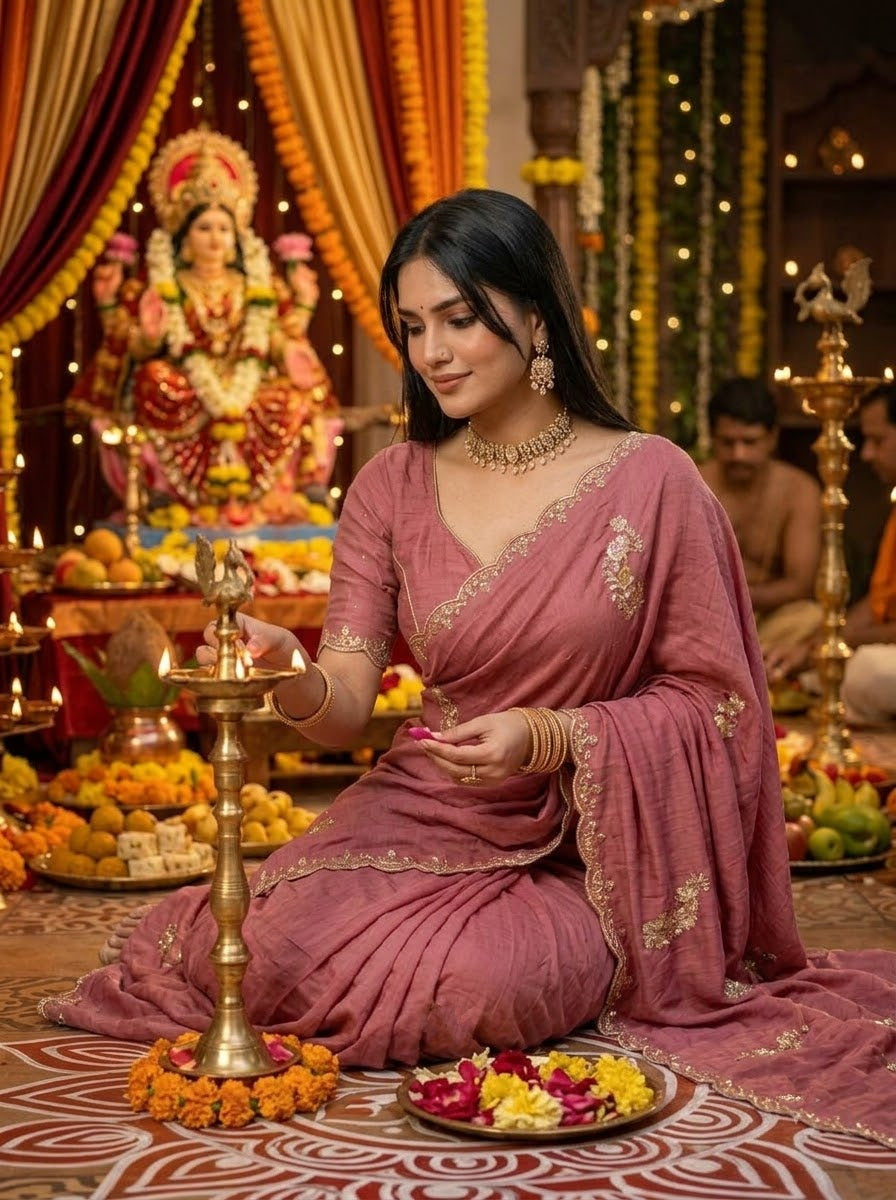 Elowen Glow  Rangoli Crush Silk Saree