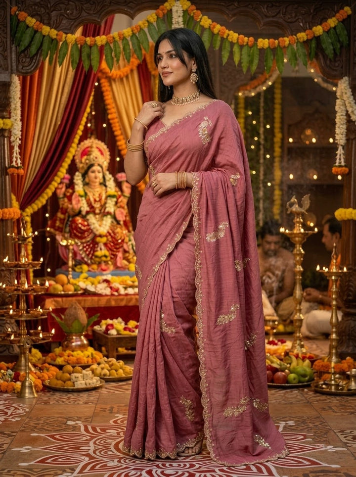 Elowen Glow  Rangoli Crush Silk Saree
