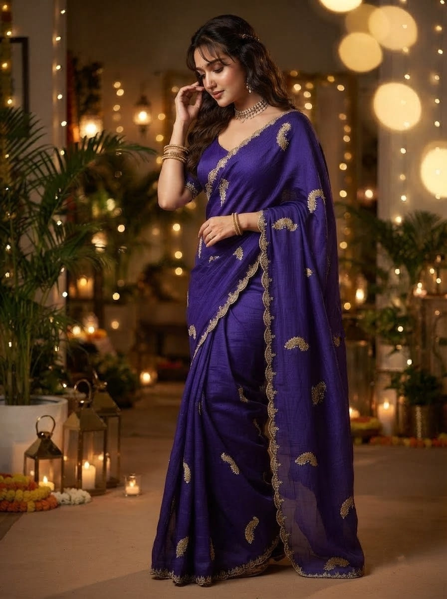 Elowen Glow  Rangoli Crush Silk Saree