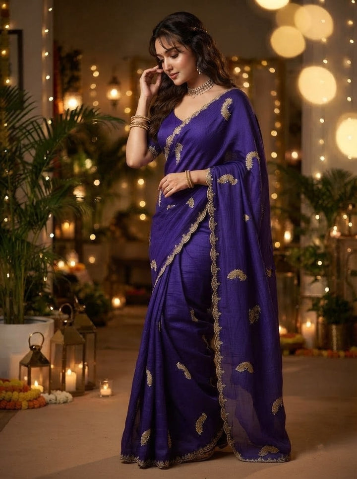 Elowen Glow  Rangoli Crush Silk Saree