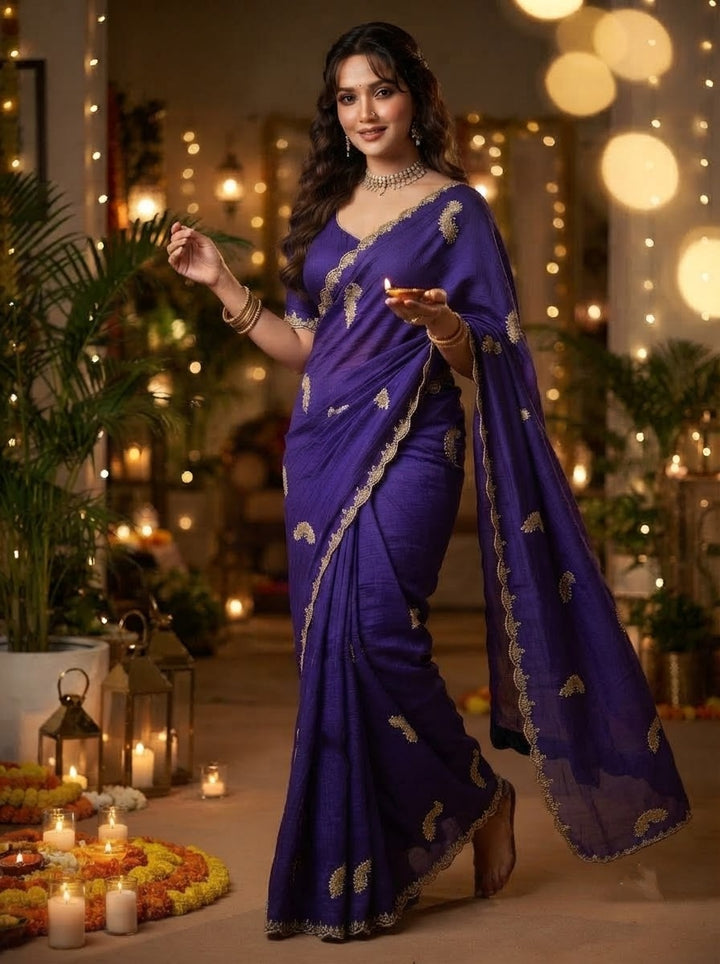 Elowen Glow  Rangoli Crush Silk Saree