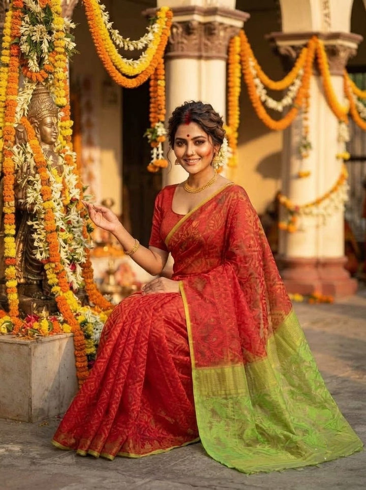 Ranga Harini Cotton Jamdani Saree