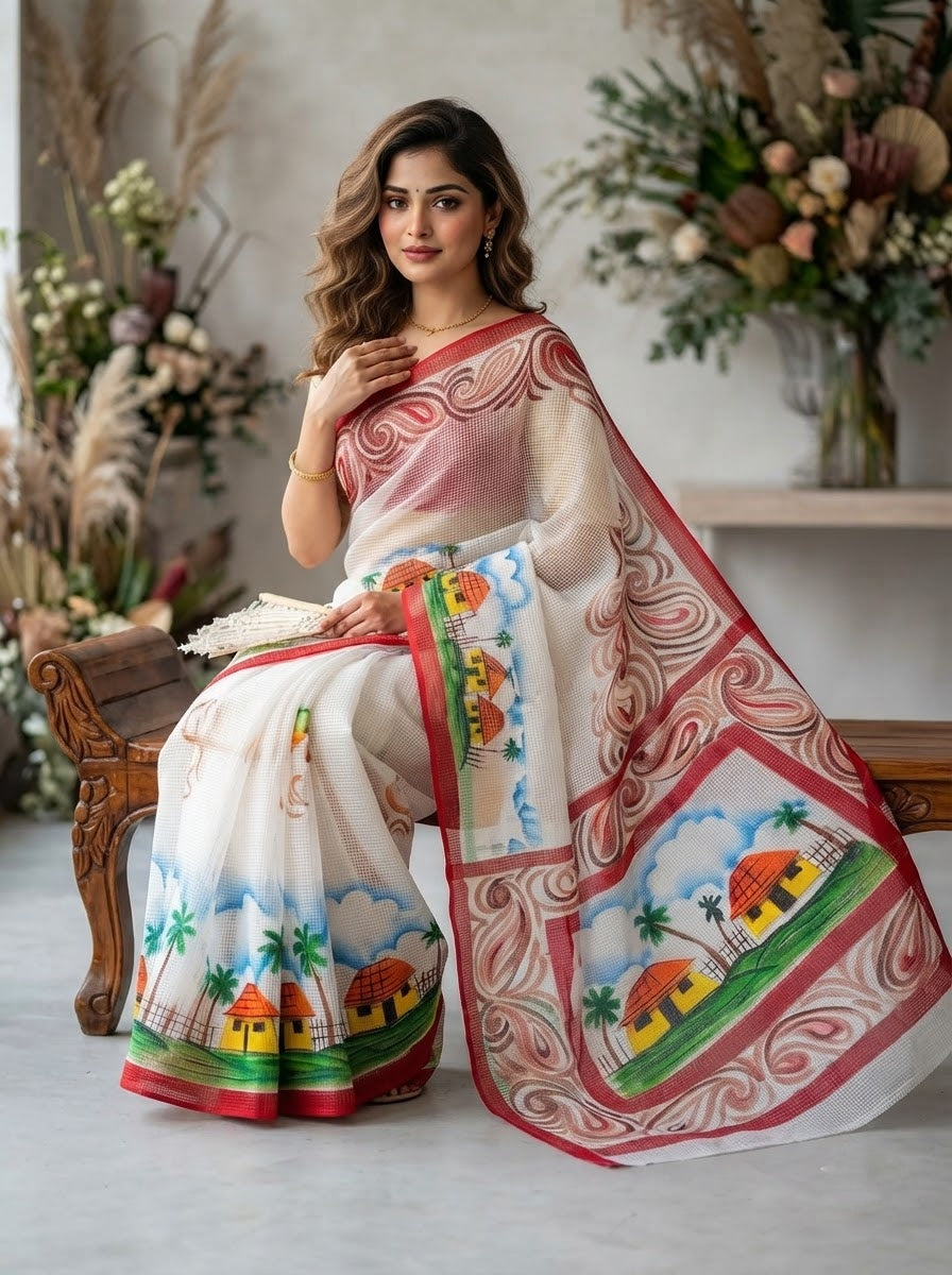 Chitrangini Handpainted Resham Kota Hand Painted Saree